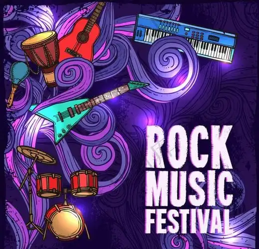摇滚音乐节海报图片eps,ai矢量模版下载