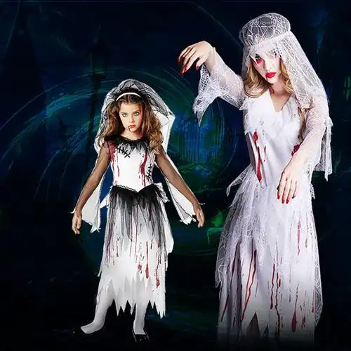万圣节儿童服装角色扮演cosplay女鬼新娘恐怖血腥成人僵尸民族服装