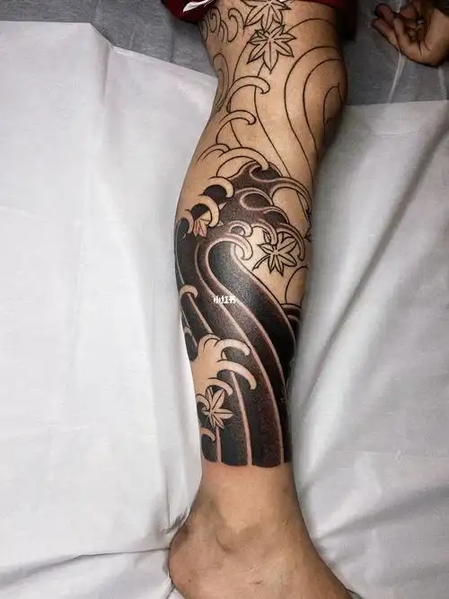 我的纹身分享  #纹身设计  #武汉老传统纹身  ##水浪花臂纹身  #武汉