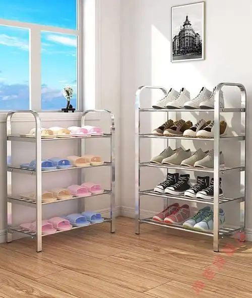 de)简易鞋柜家用门口小尺寸年超大容量鞋柜 五层(4杆)60长【图片 价格