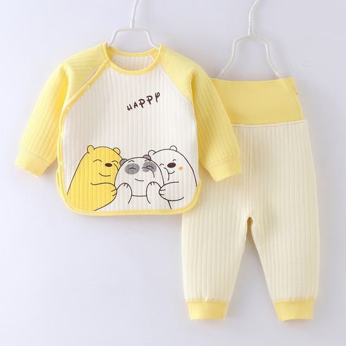 赏峰宝宝秋冬衣服分体新生儿婴儿可爱夹棉2保暖3套装45男孩7个月6女装