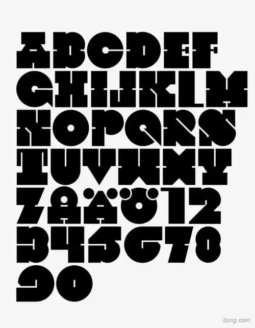 圆形可爱杂志字体png素材透明免抠图片艺术字集