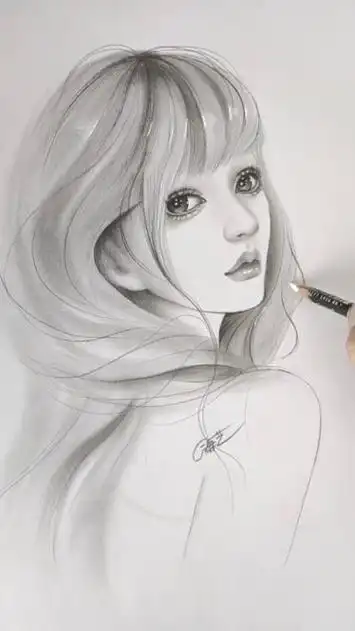 零基础网课学画唯美风人像素描.教你简单速成人像画法.