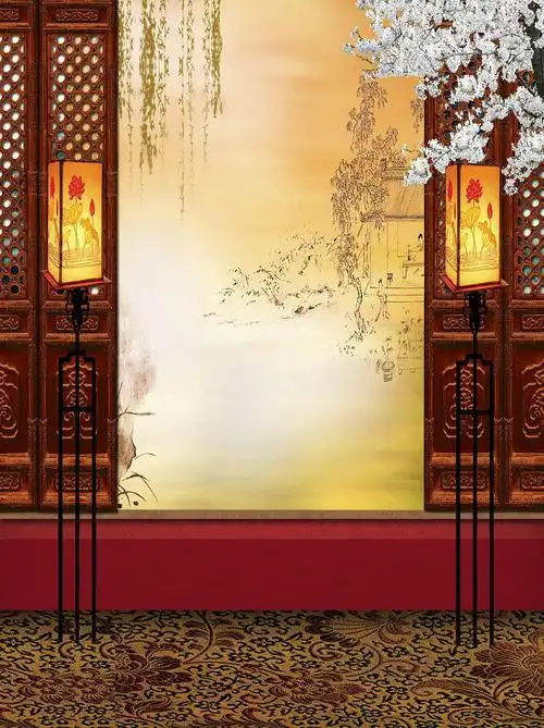 布摄影背景布全家福古风背景网红主播直播背景布32 秋扇 写真布材质1