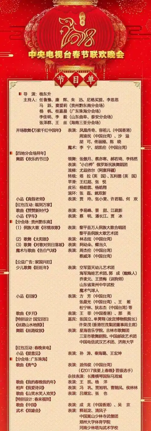 2018央视春晚节目单出炉!你最期待的节目是哪一个?_手机搜狐网