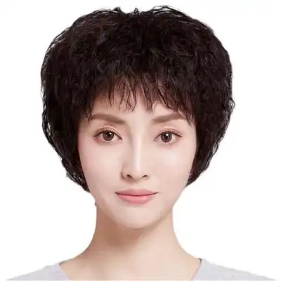 假发女短发玉米烫短卷发羊毛卷蓬松修脸型发套时尚头发全头套新款