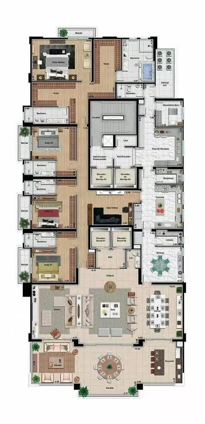 必须横屏看的1000平米奢华大平层