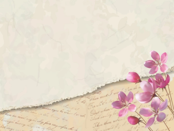 清新淡雅唯美粉色花卉ppt模板