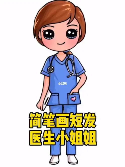 短发医生小姐姐简笔画怎么画