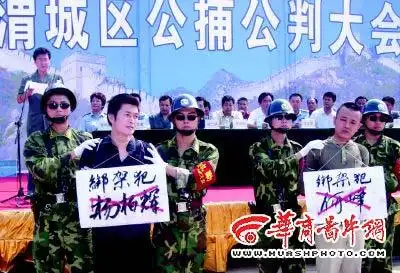 咸阳召开公捕公判大会,绑架犯杨柏辉,何峰被执行死刑,申鹏等30名犯罪