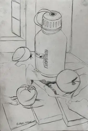 《静物结构素描》素描纸 苏梓航 小学四年级