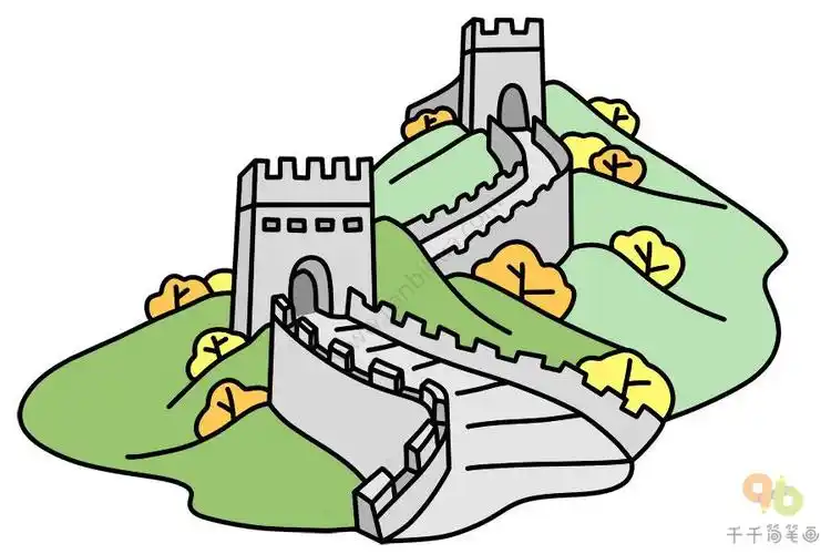 长城垛子瞭望口射口的简笔画 简笔画图片大全-普车都