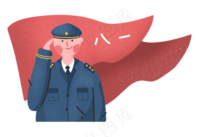 八一建军节敬礼的海军3440x2362dpi300psd模版下载