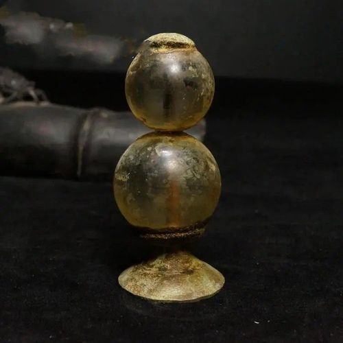 古玩杂项 清代老水晶帽顶 仿古琉璃仿水晶官帽顶珠帽顶 顶戴花翎