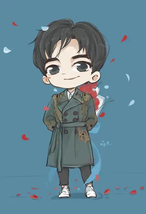 杨洋q版手绘 风衣羊