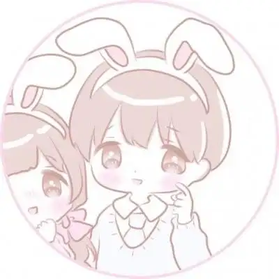 优质圆形q版本情侣头像卡通呆萌一对