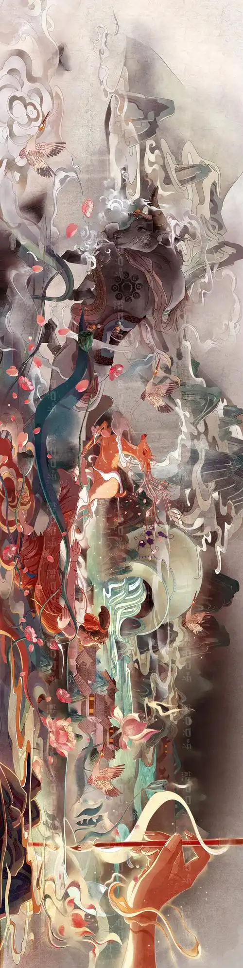 水墨国风插画-妙笔生花