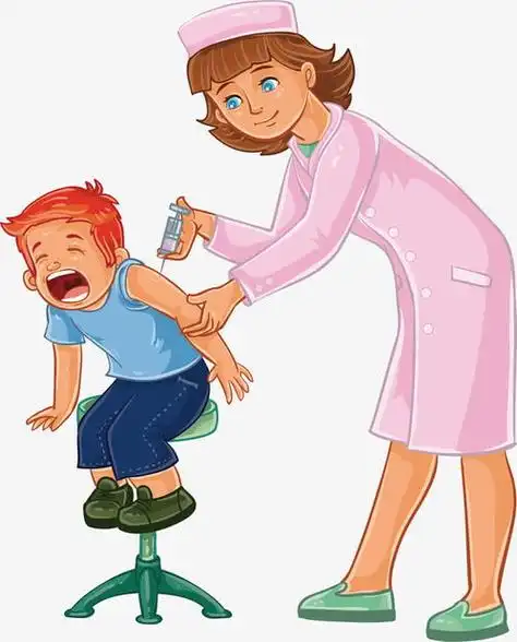 打针时看着针头不疼生病打针戴口罩准备注射的护士 简笔画孩子生病超