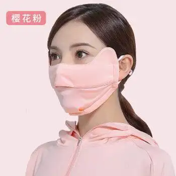 新品冰丝口罩防晒面部罩女夏季神器冰丝口罩脸罩遮脸面纱全脸面罩男