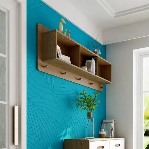 双虎家私 北欧吊柜储物柜客厅卧室电视墙上壁柜创意挂柜置物架