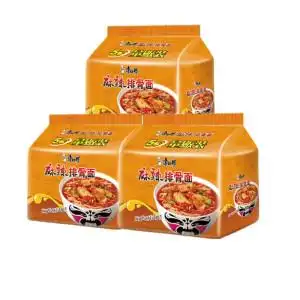 康师傅方便面食品麻辣排骨面102g*5袋装泡面速食面即食面夜宵香辣