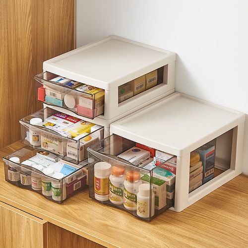 抽屉式药箱药品收纳柜药盒医药箱多层药柜医疗急救药物分类收纳盒