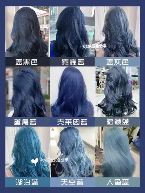 一定要染一次蓝色一起来看看吧97蓝黑色97雾霾蓝97鸢尾蓝97