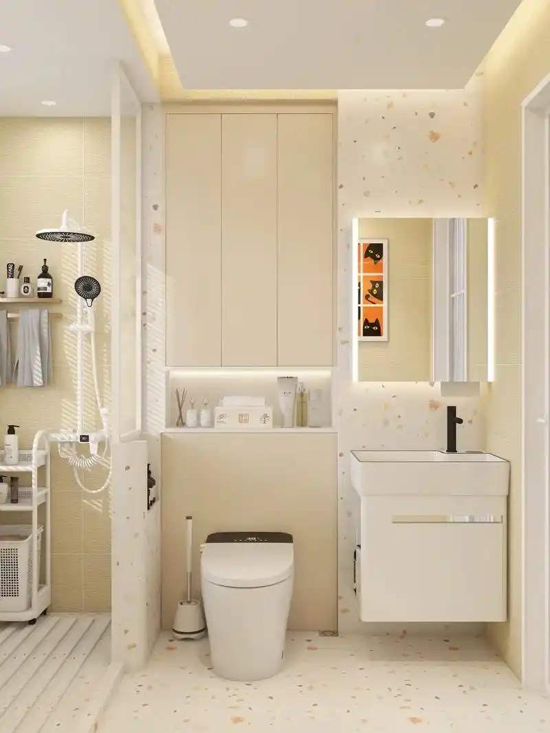 小户型卫生间|一字型设计,满足日常所需.卫生间户型不大,一字 - 抖音