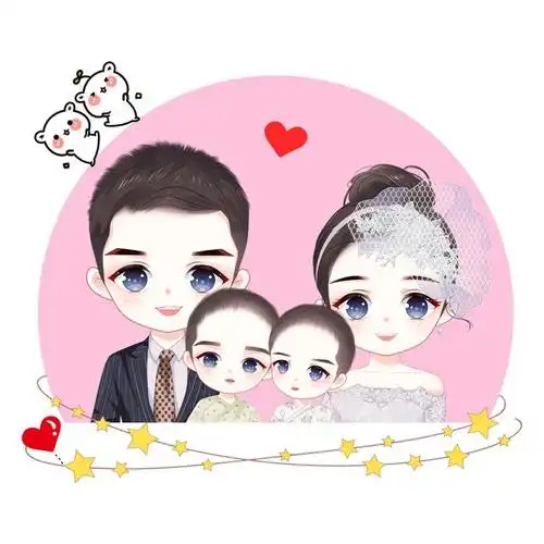 一家四口头像,幸福都藏在头像中,温馨又有爱