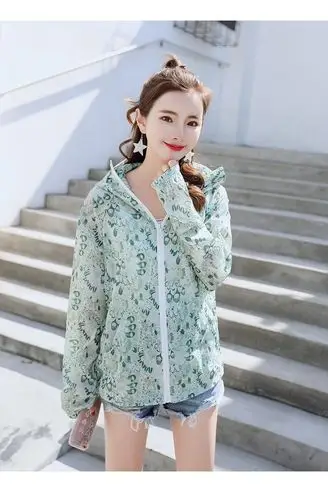 防晒衣连帽遮脸女短款2019新款夏季沙滩防紫外线户外骑车防晒外套