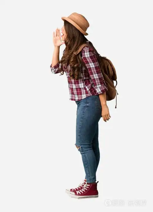 全身年轻的旅人,曲线美的女人,低声说闲话照片-正版商用图片150pbx-摄