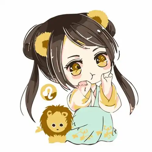 狮子座娃娃简笔画,狮子座古风少女简笔画