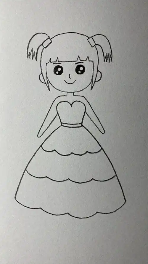 教大家简笔画小姑娘,非常的简单易学