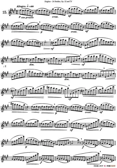 胡埃斯24首长笛练习曲op.32(no.15)