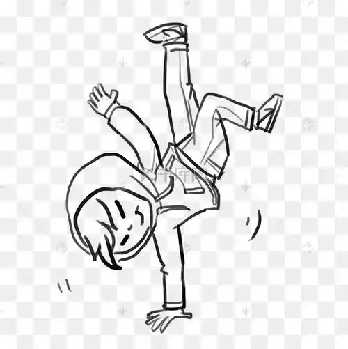 街舞嘻哈少年热血活力手绘简笔画漫画图片