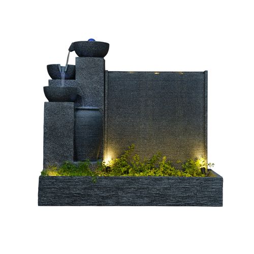 假山流水喷泉水幕墙流水墙别墅庭院水景屏风公司装u饰景观装饰摆