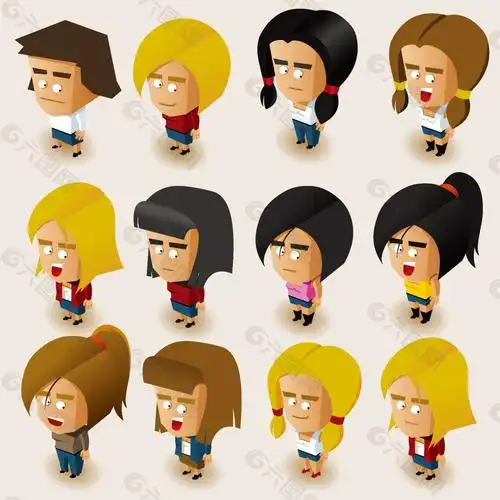 可爱卡通人物形象素材