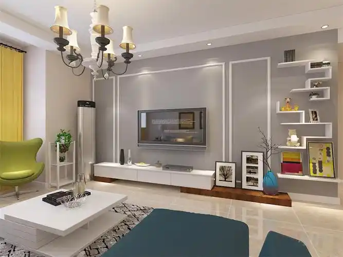 客餐厅墙面为浅灰色乳胶漆,引人注意.