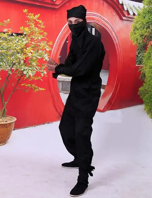 武侠剑客成人小偷衣服古装夜行衣古代男刺客服装黑色蒙面黑衣人 黑色1