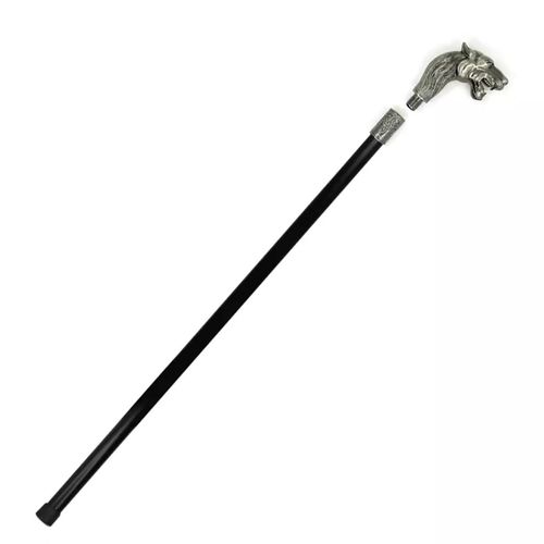 新品银色金属狼头英伦绅士手杖文明棍拐杖cosplay金属杖