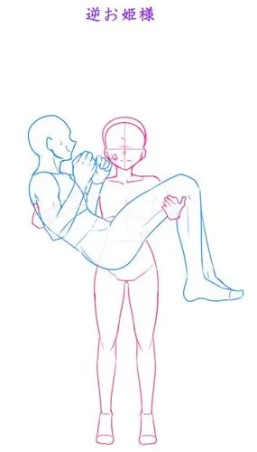 手绘素材# 【情侣姿势绘画练习】素材来自推特:misatomiduki,没男/女