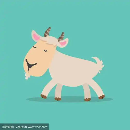 可爱有趣的山羊卡通扁