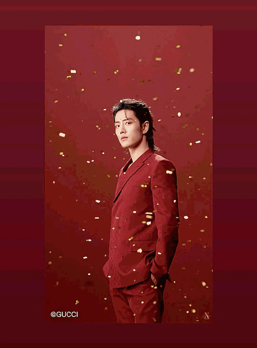 肖战##肖战红西装大背头