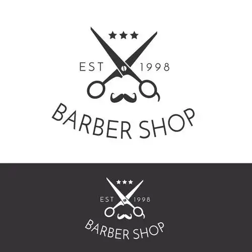 创意矢量理发店的标志设计