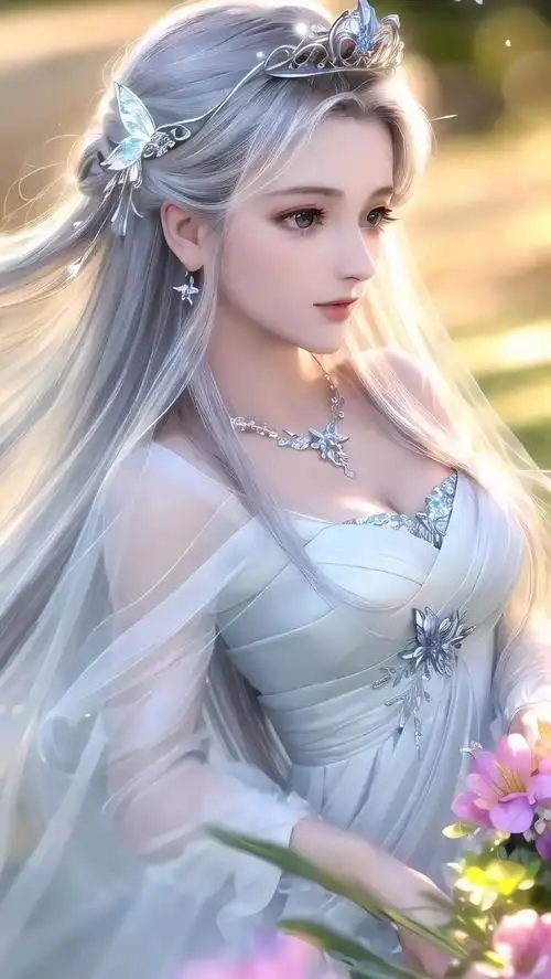 秀丽的白发美女