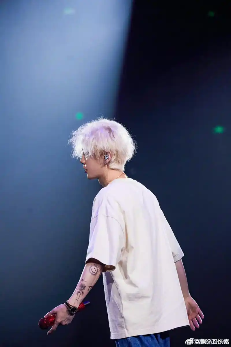 鹿晗今日演唱会白发造型,帅疯了#鹿晗