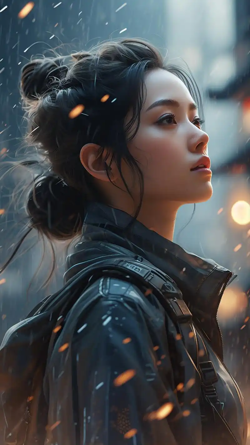 高冷的女生在黑色背景下更显得神秘与霸气,仿佛是黑夜中的女王,让人