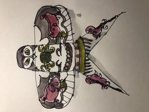 离开北京前在琉璃厂买的绸布手绘的小风筝"沙燕儿".