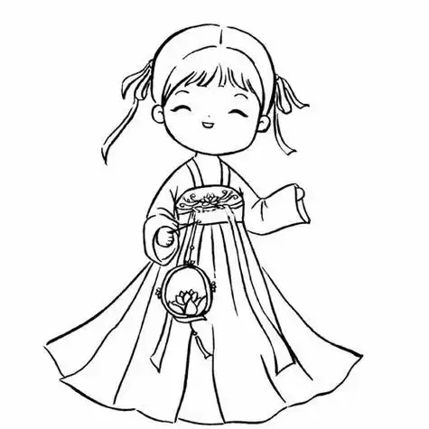 汉服简笔画手绘长裙汉服简笔画手绘长裙裙子