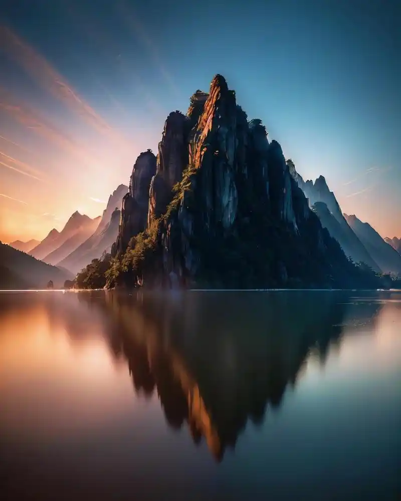 最壮观的山峰图片  山峰如同一位威武的巨人,屹立在天地之间,云雾缭绕